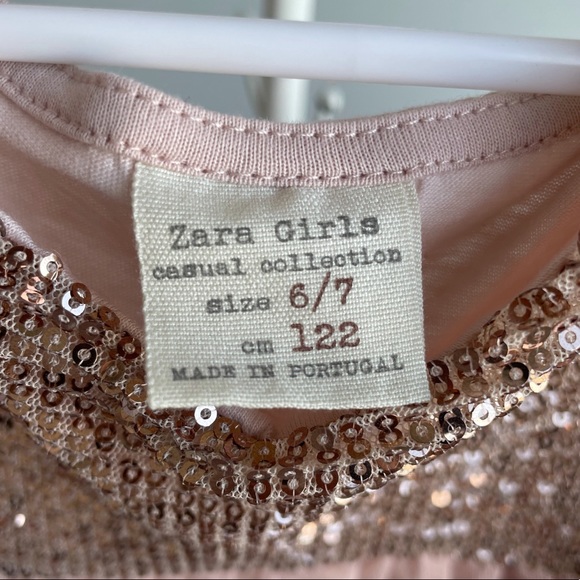Zara Dresses Zara Girls Pink Sequin Dress Poshmark
